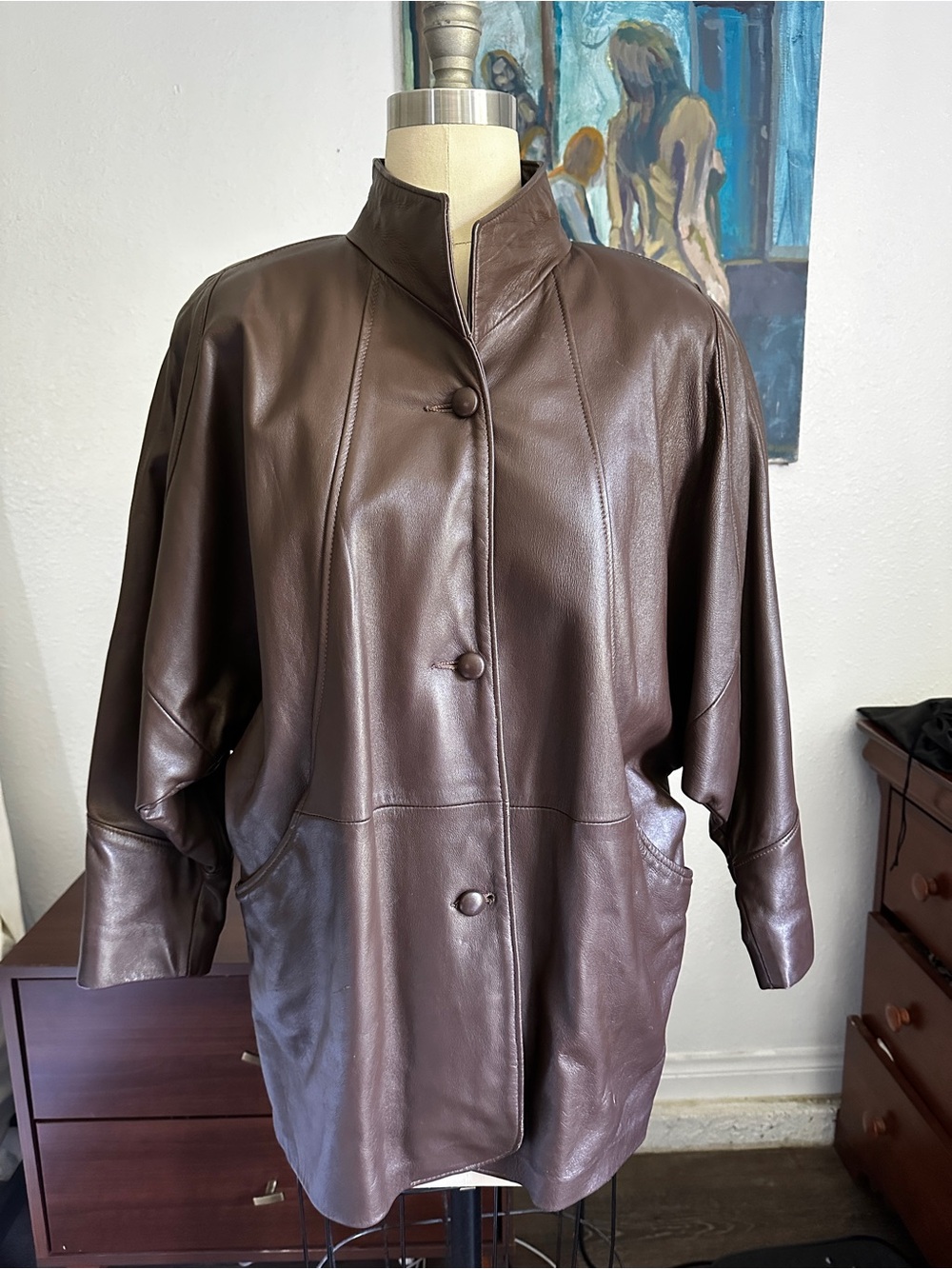 Dark Brown Leather Coat